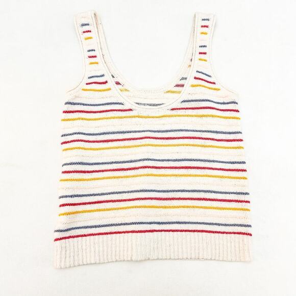 Madewell Striped Multicolor Knit Sleeveless Sweater Size Small - Picture 3 of 4